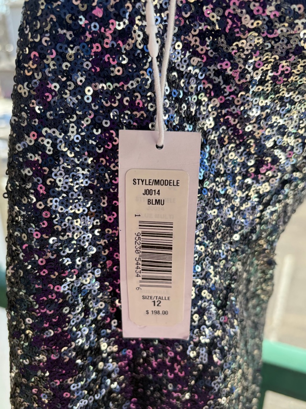 🆕✨Badgley Mischka Sequin Cocktail Dress Size 12 Blue Black Mini Party Glam Dress - Picture 15 of 17